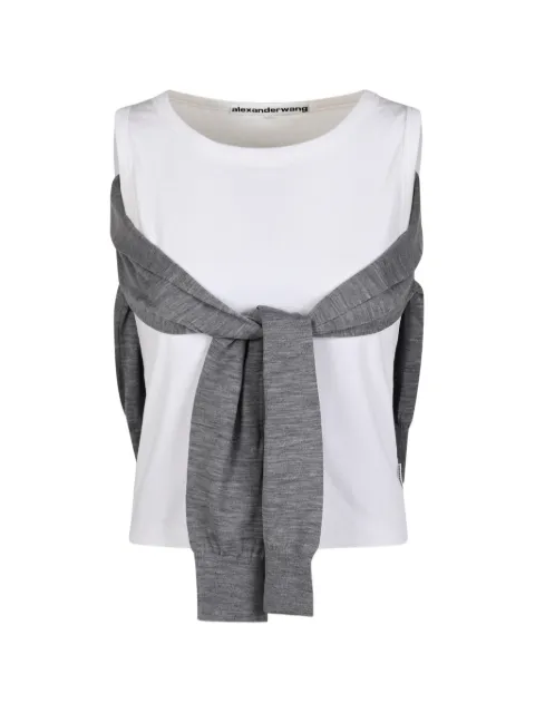 Alexander Wang top sin mangas a capas con detalle de lazo