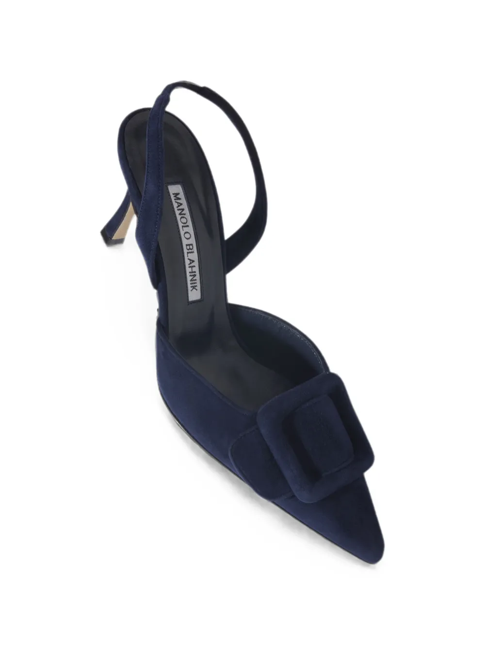 Manolo Blahnik Maysli buckle-detail slingback heeled pumps Blauw