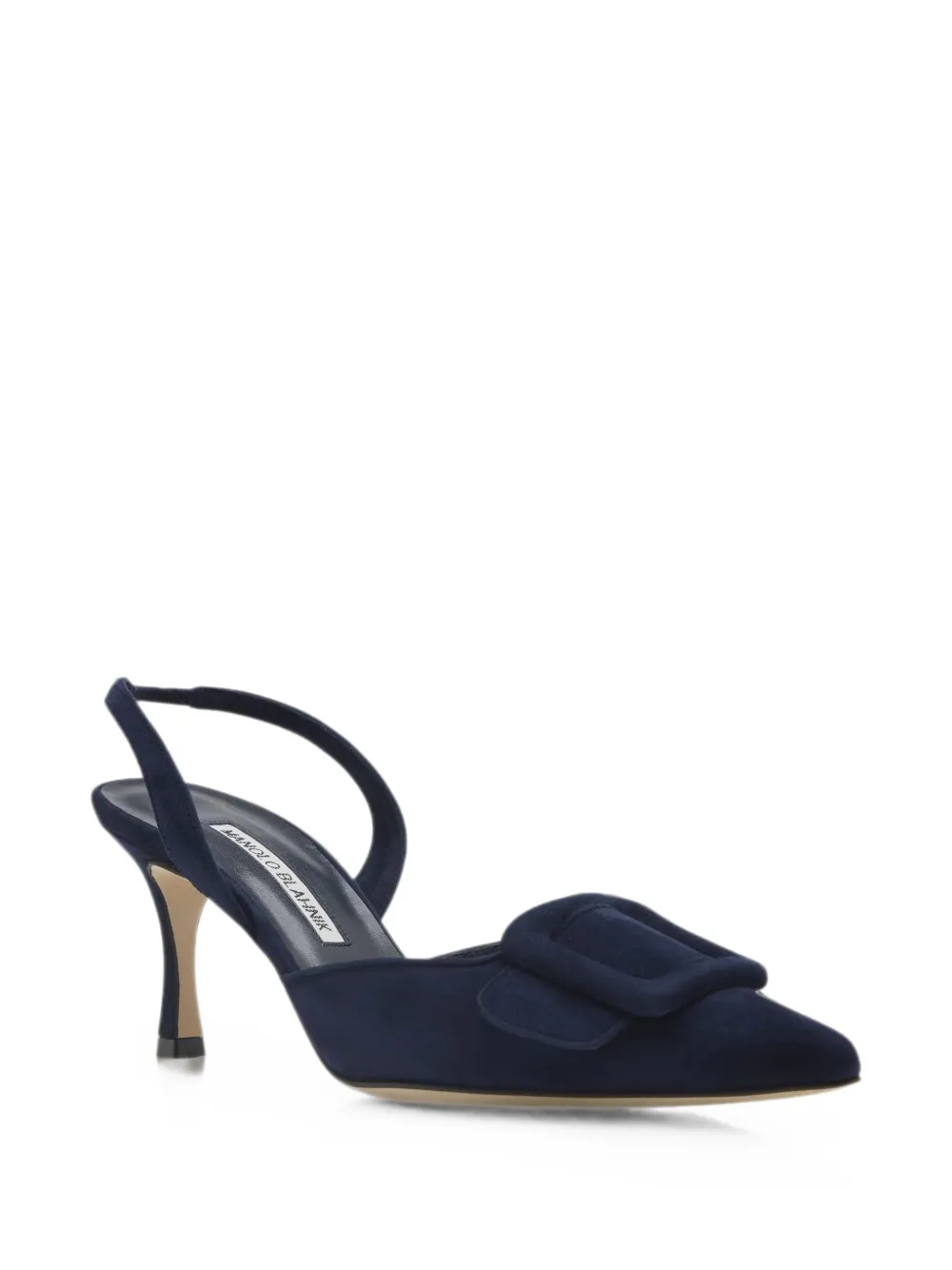 Manolo Blahnik Maysli buckle-detail slingback heeled pumps Blauw