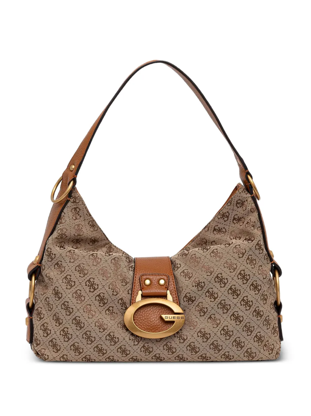 GUESS USA logo-monogram buckle tote bag - Nude