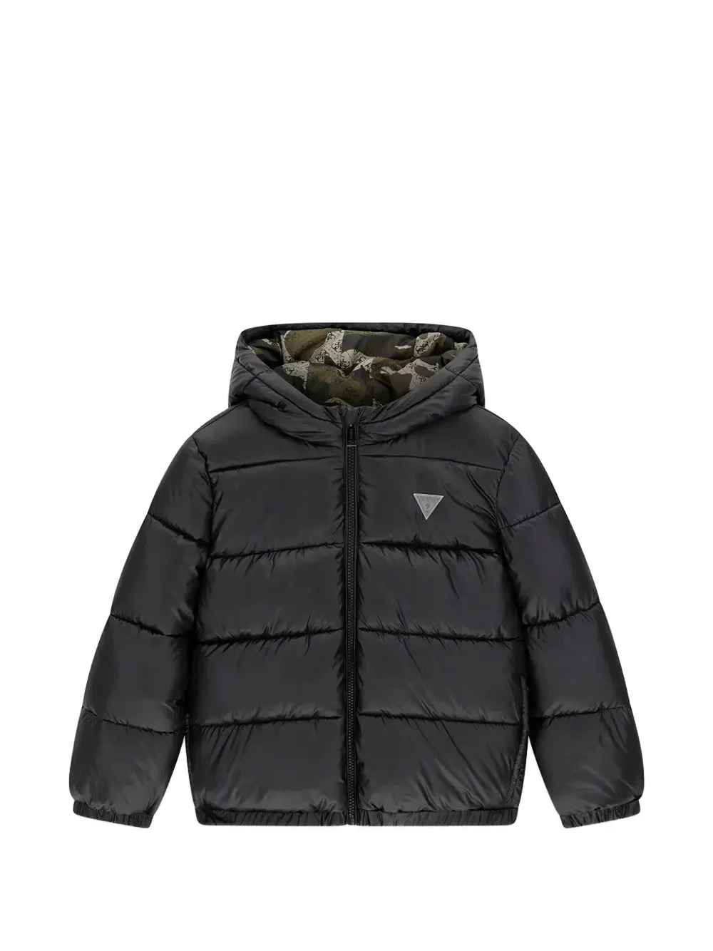 guess kids quilted hooded jacket - Nero