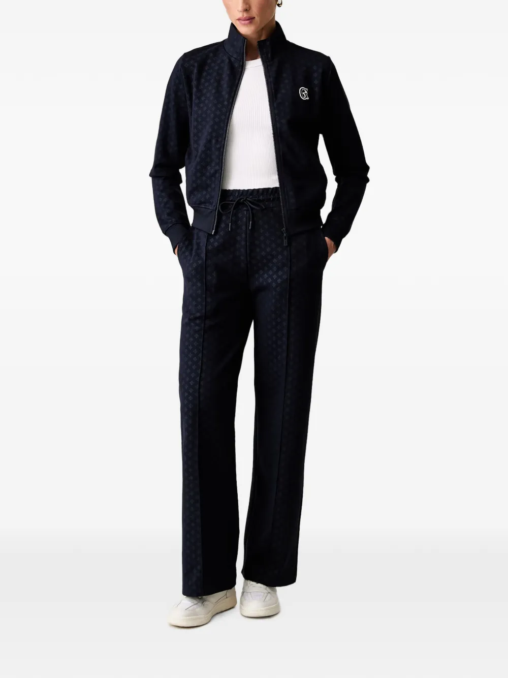 GUESS USA Trainingsbroek met trekkoordtaille en monogramprint Blauw
