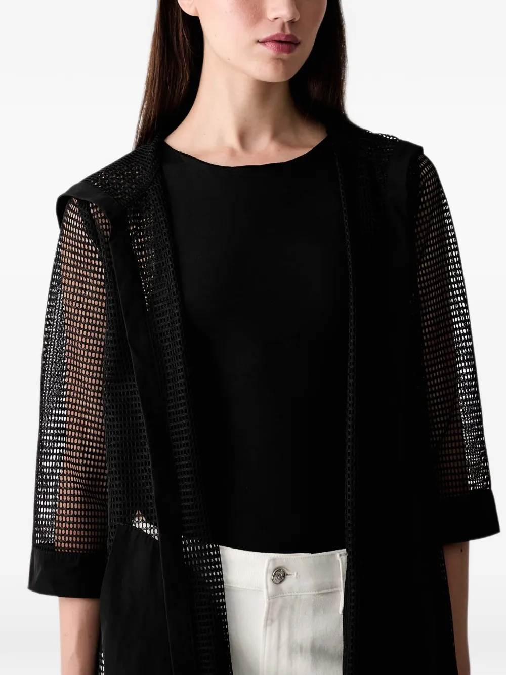 Joseph Ribkoff mesh-panelled jacket Zwart