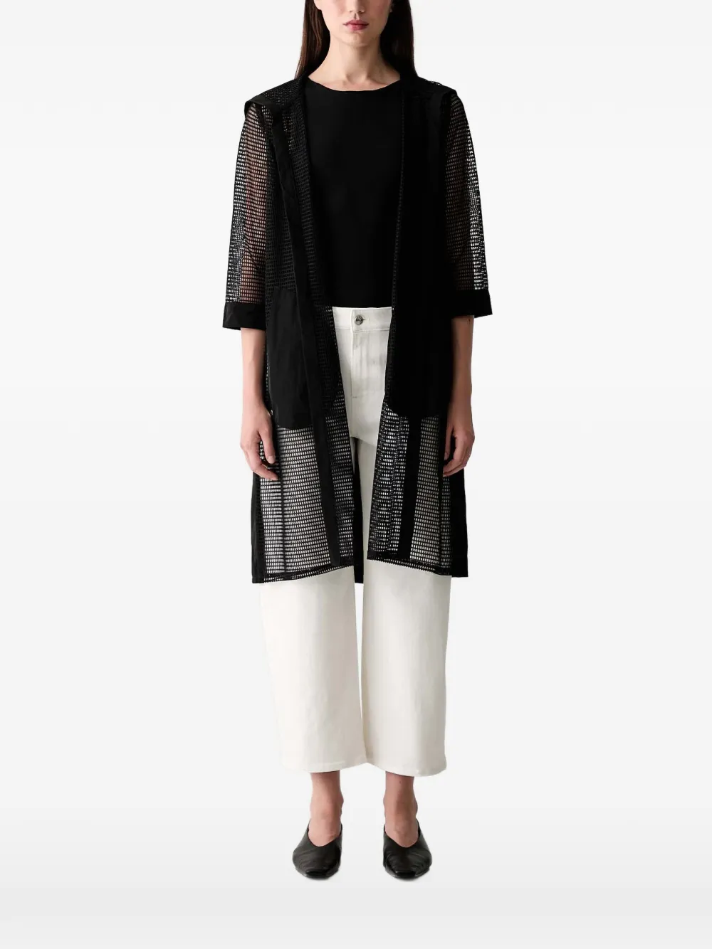 Joseph Ribkoff Mesh-panelled Jacket In Black
