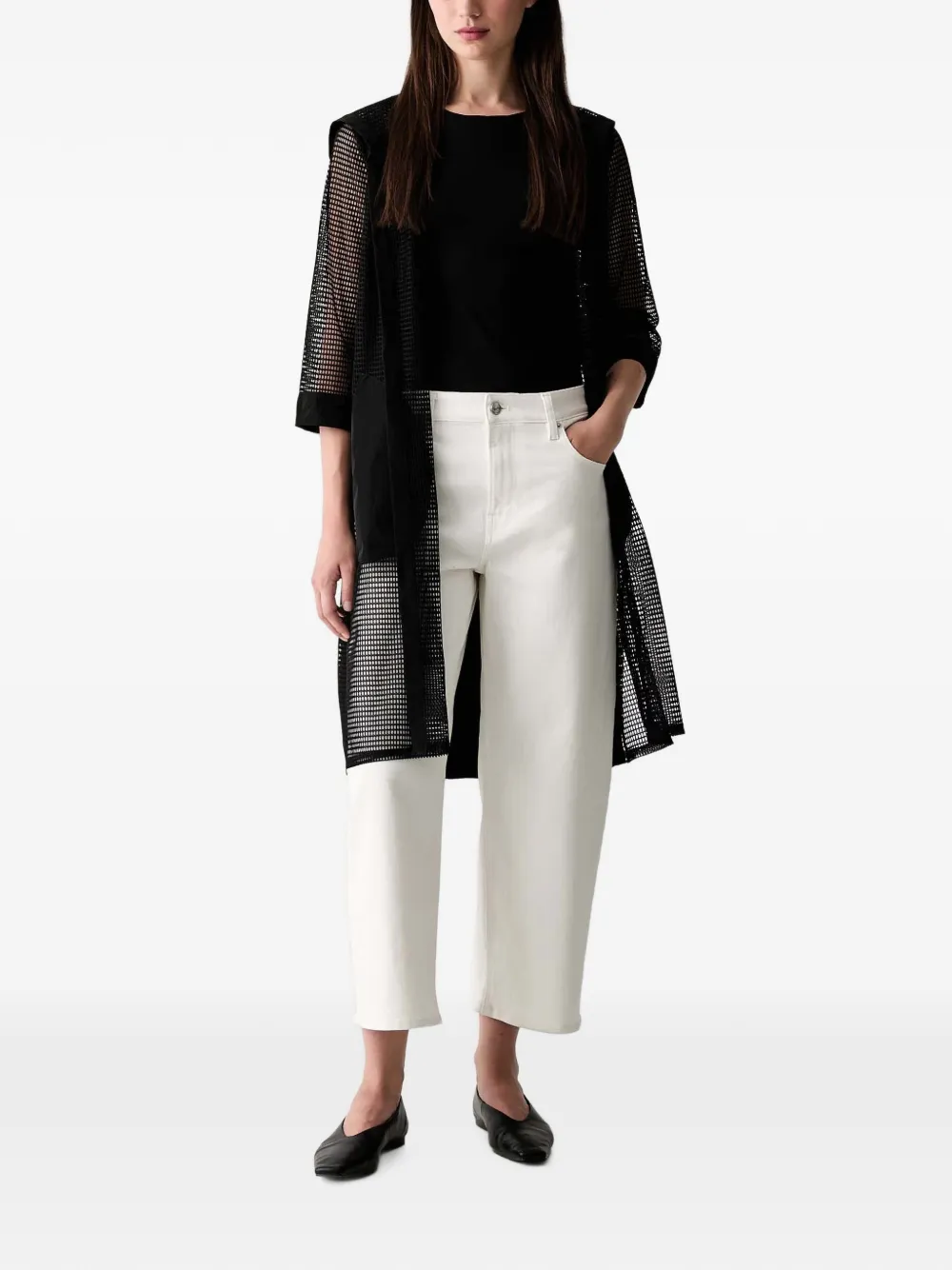 Joseph Ribkoff mesh-panelled jacket Zwart