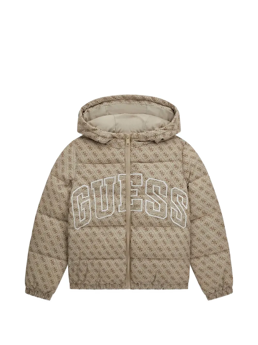 guess kids logo-print hooded jacket - Toni neutri
