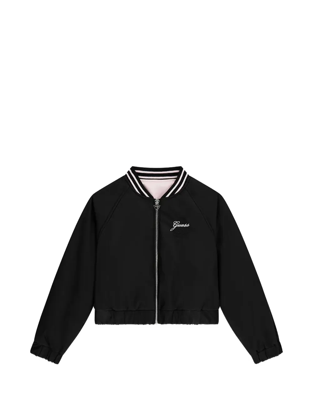 guess kids reversible logo-embroidered jacket - Nero
