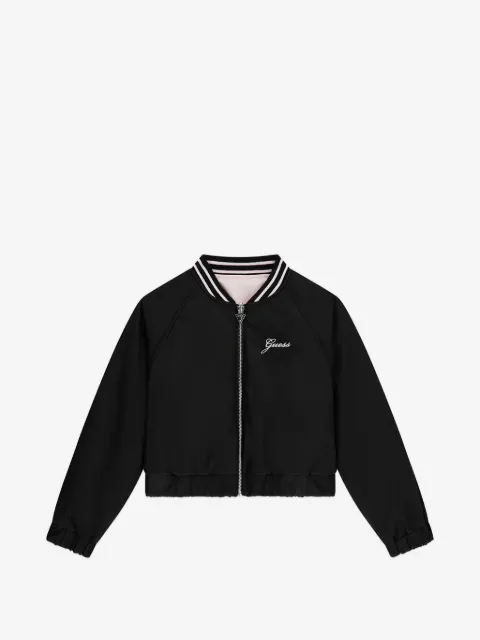 guess kids reversible logo-embroidered jacket