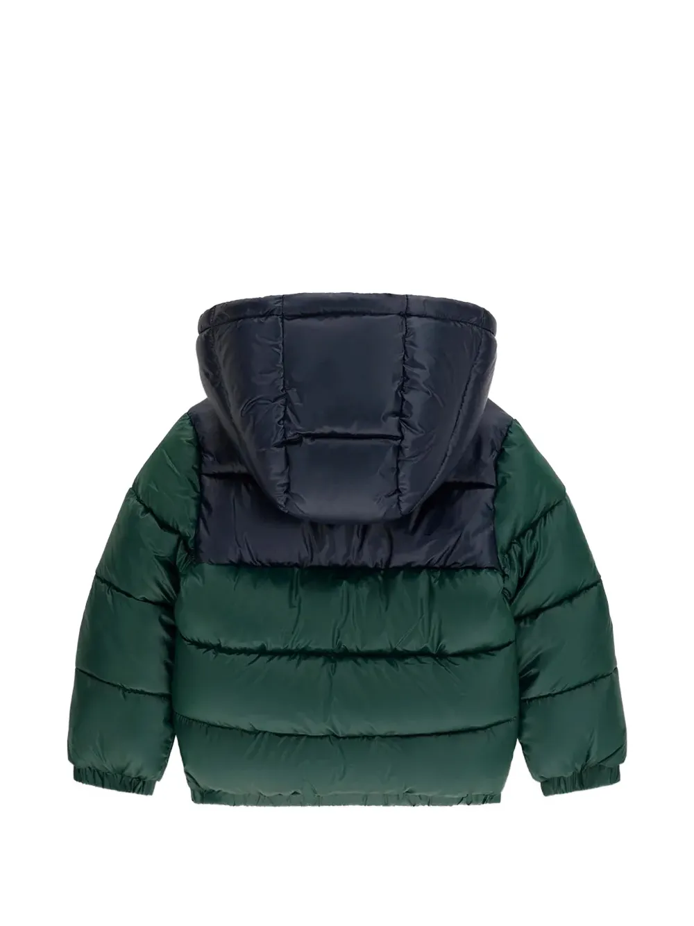 guess kids hooded logo-patch padded jacket Groen