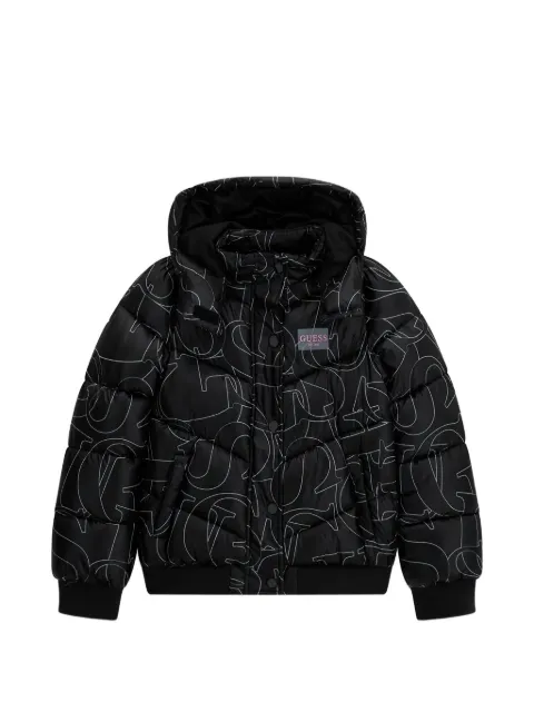 guess kids logo-print padded jacket