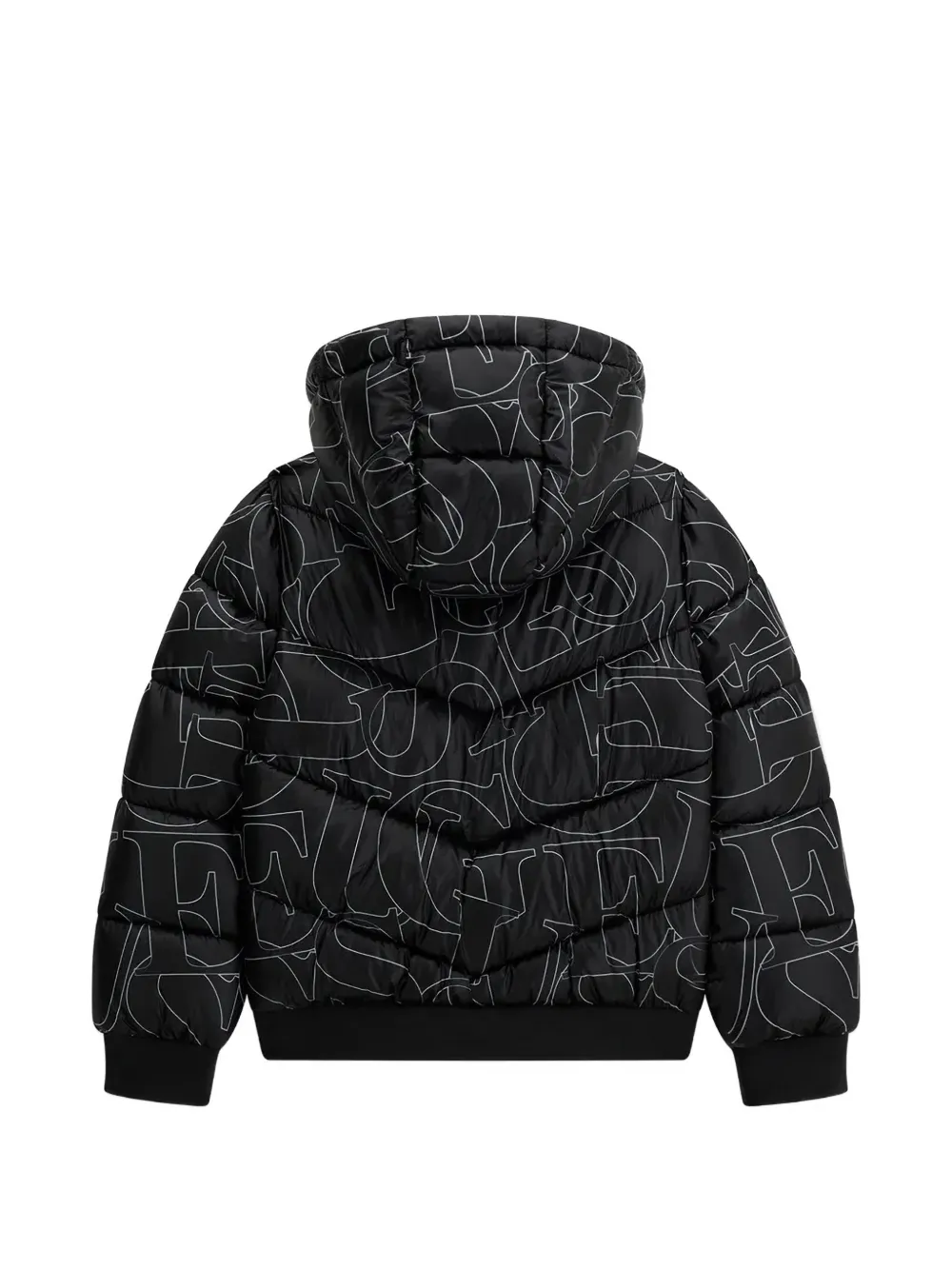 guess kids Gewatteerd jack met logoprint Zwart
