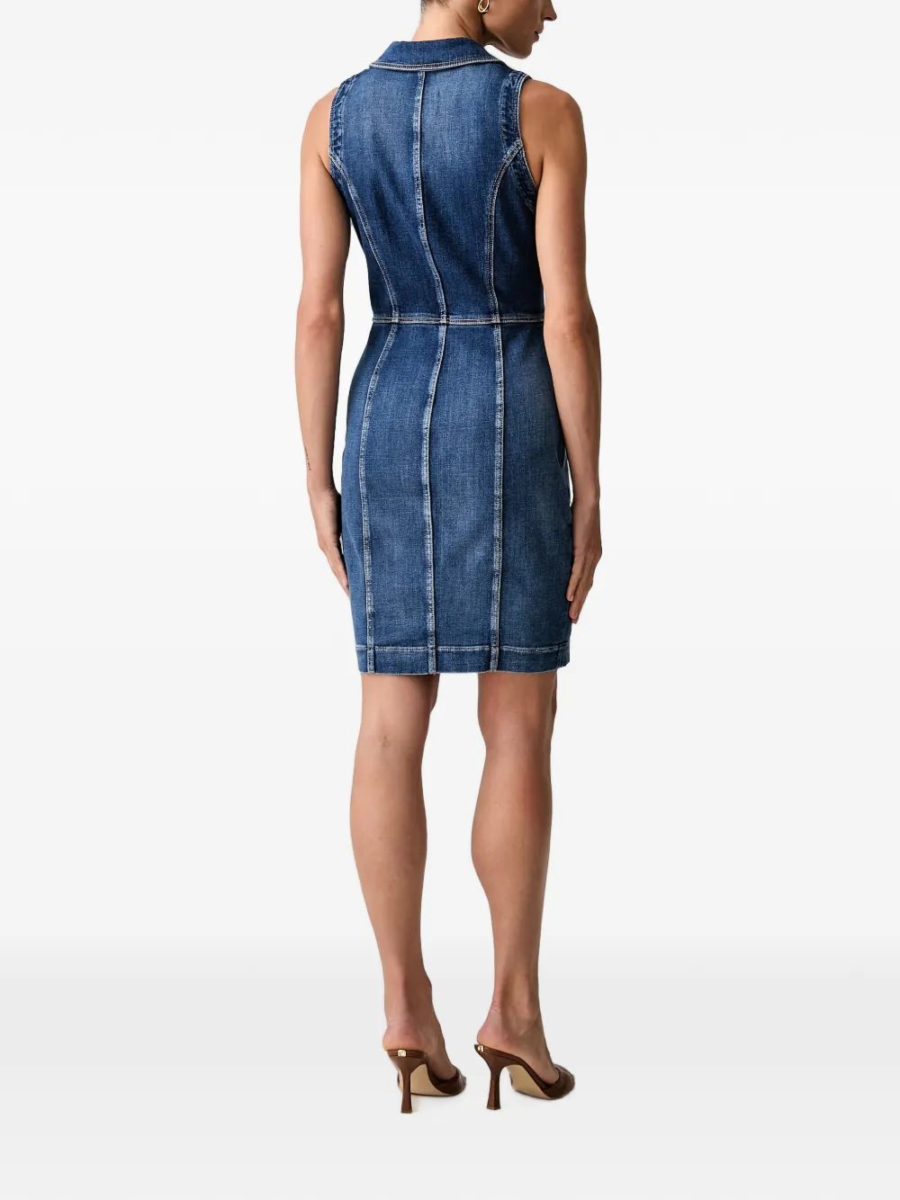 GUESS USA button-up sleeveless dress Blauw