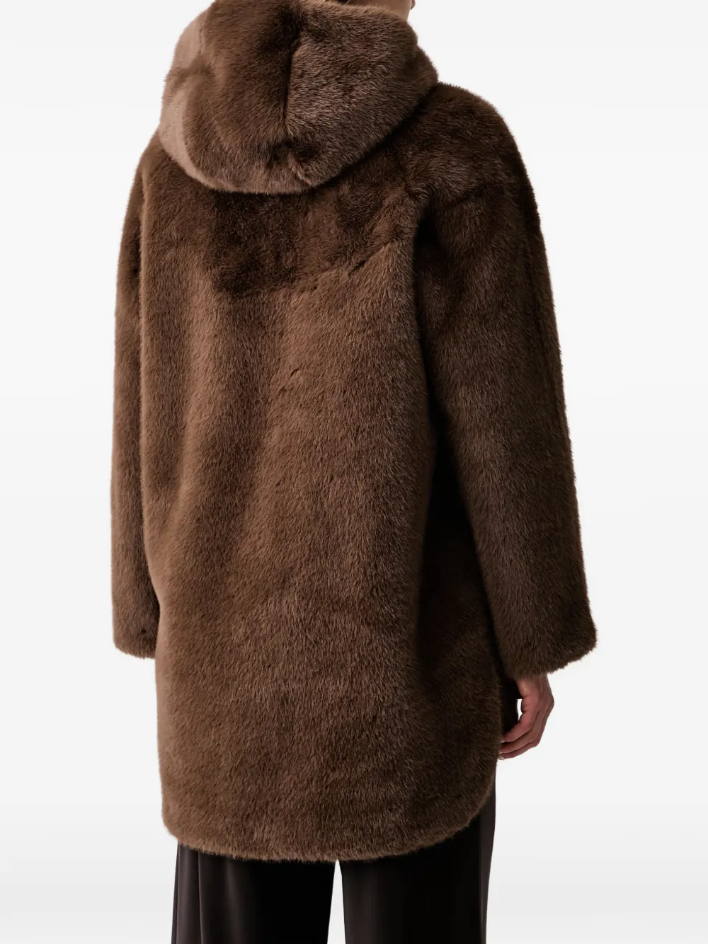 Joseph Ribkoff faux-fur hooded jacket Bruin