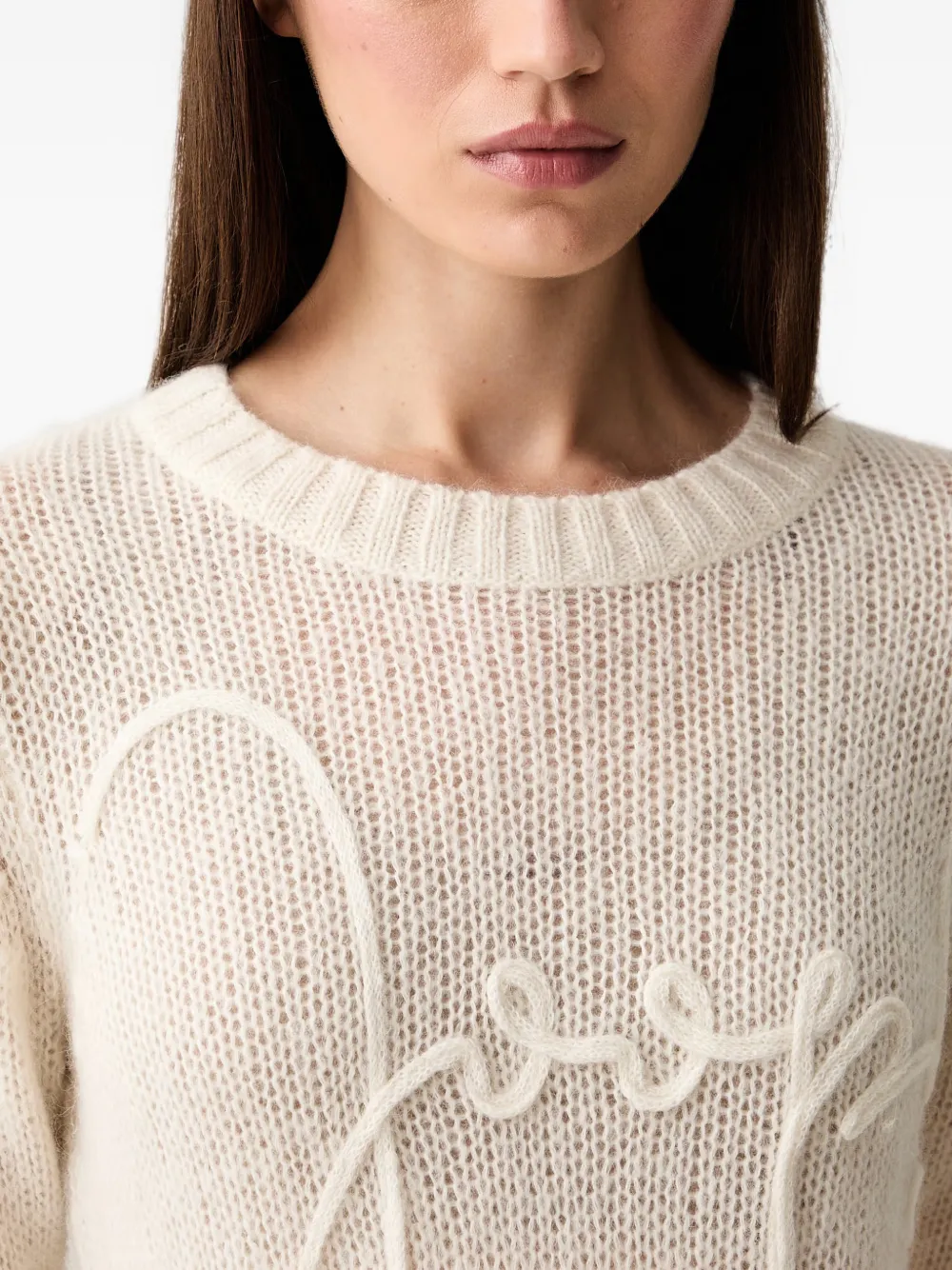 Joop! Sweater met geborduurd logo Wit
