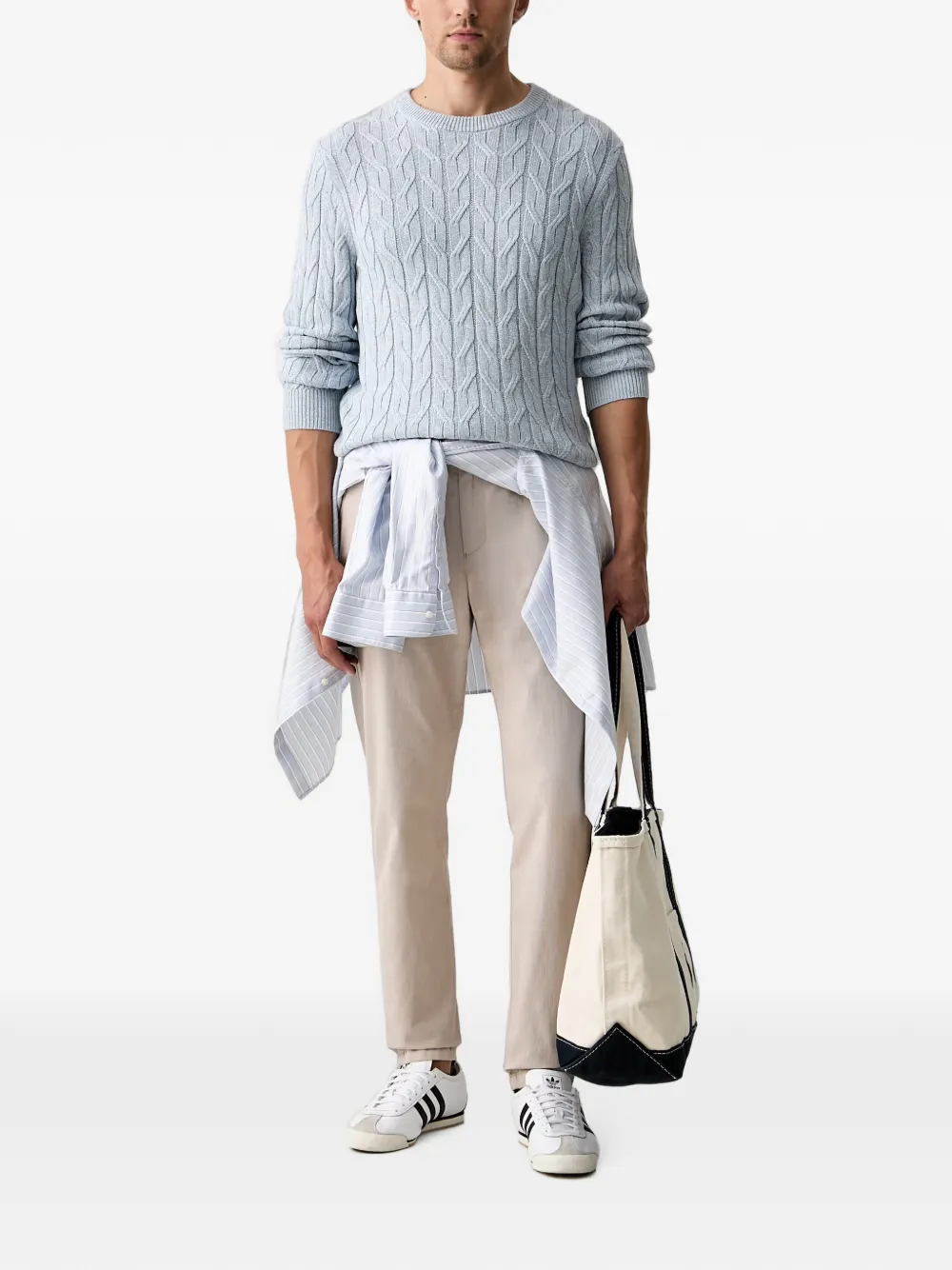 Joop! Broek met trekkoordtaille en logopatch Beige