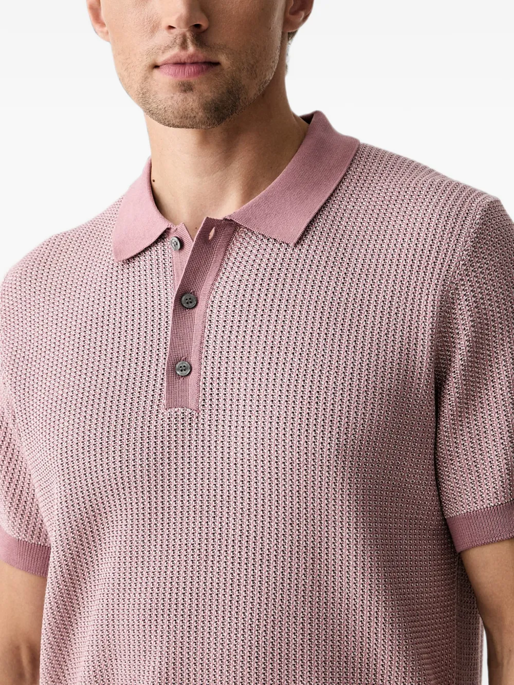 Joop! Poloshirt met textuur Roze