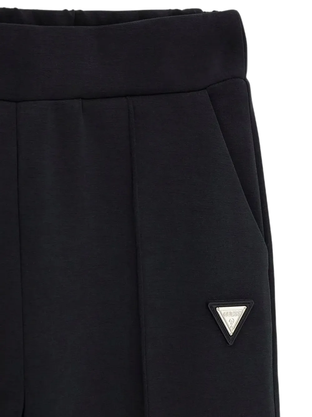 guess kids Pintuck broek met logo-patch Zwart