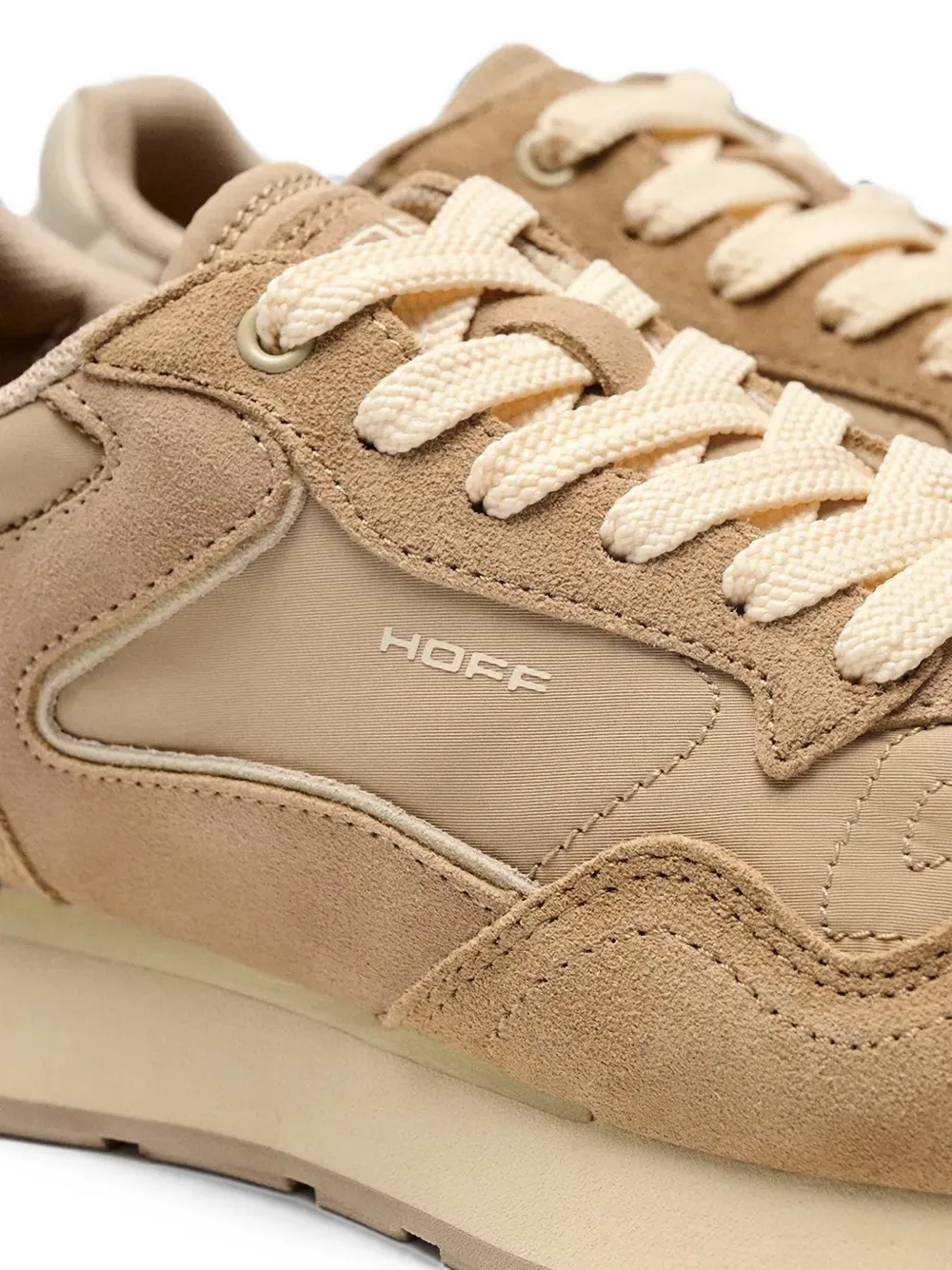 Hoff panelled lace-up sneakers Beige
