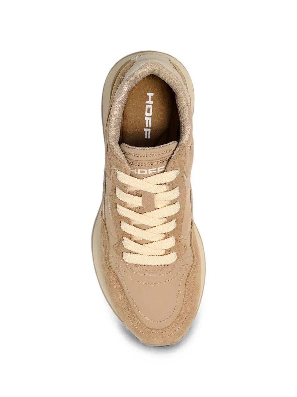 Hoff panelled lace-up sneakers Beige