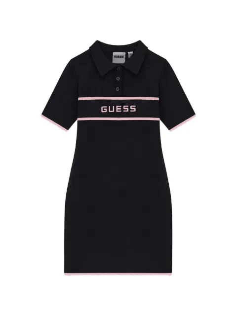 guess kids contrast-trim polo dress