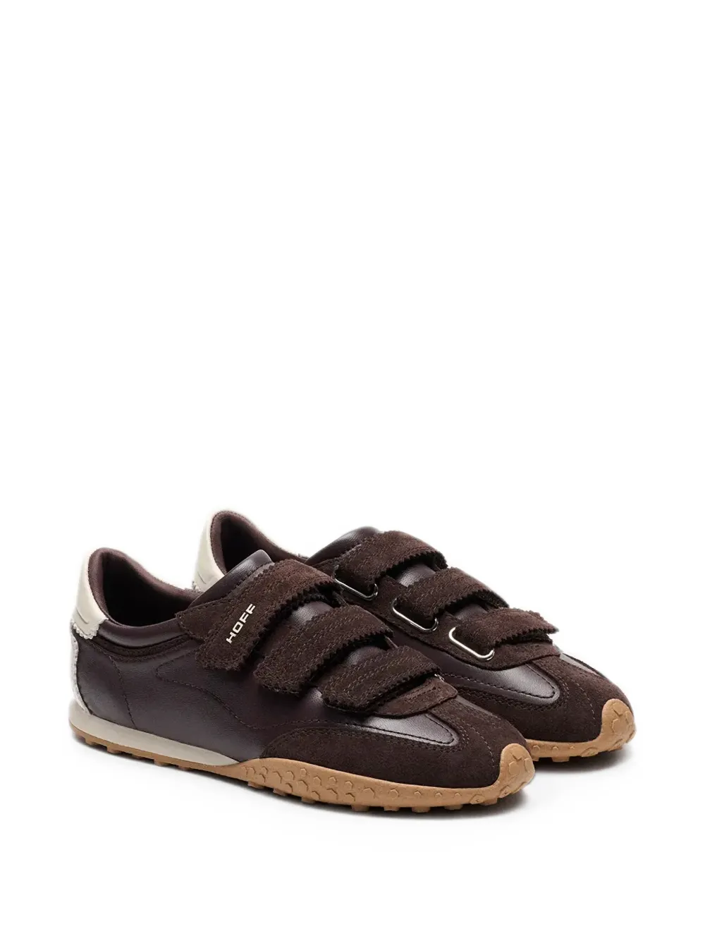 Hoff touch-strap leather sneakers Bruin