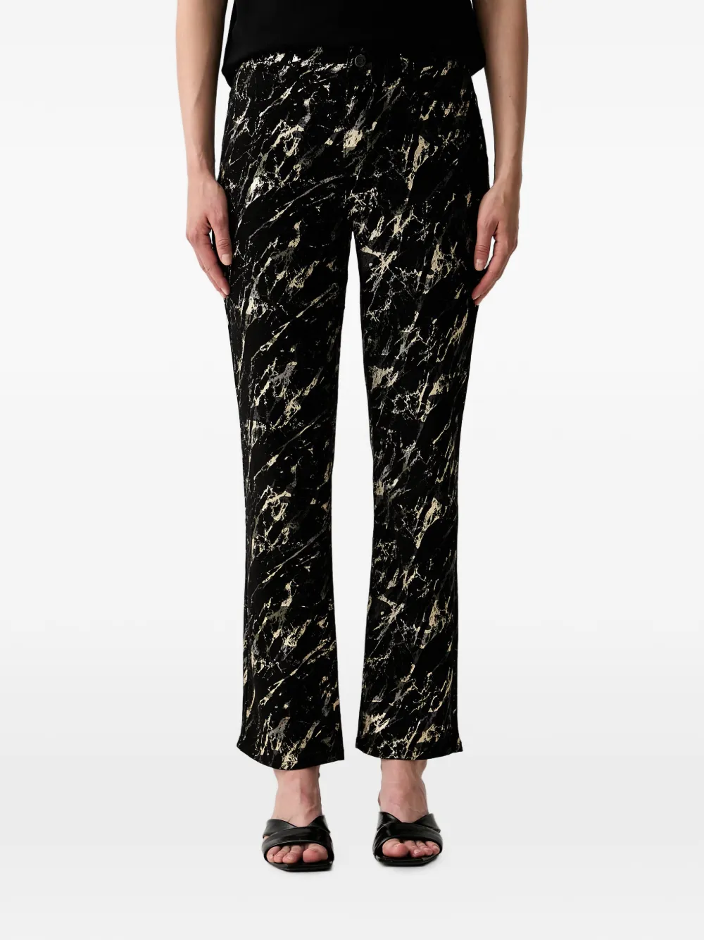 Joseph Ribkoff Marble-print Jeans In Black