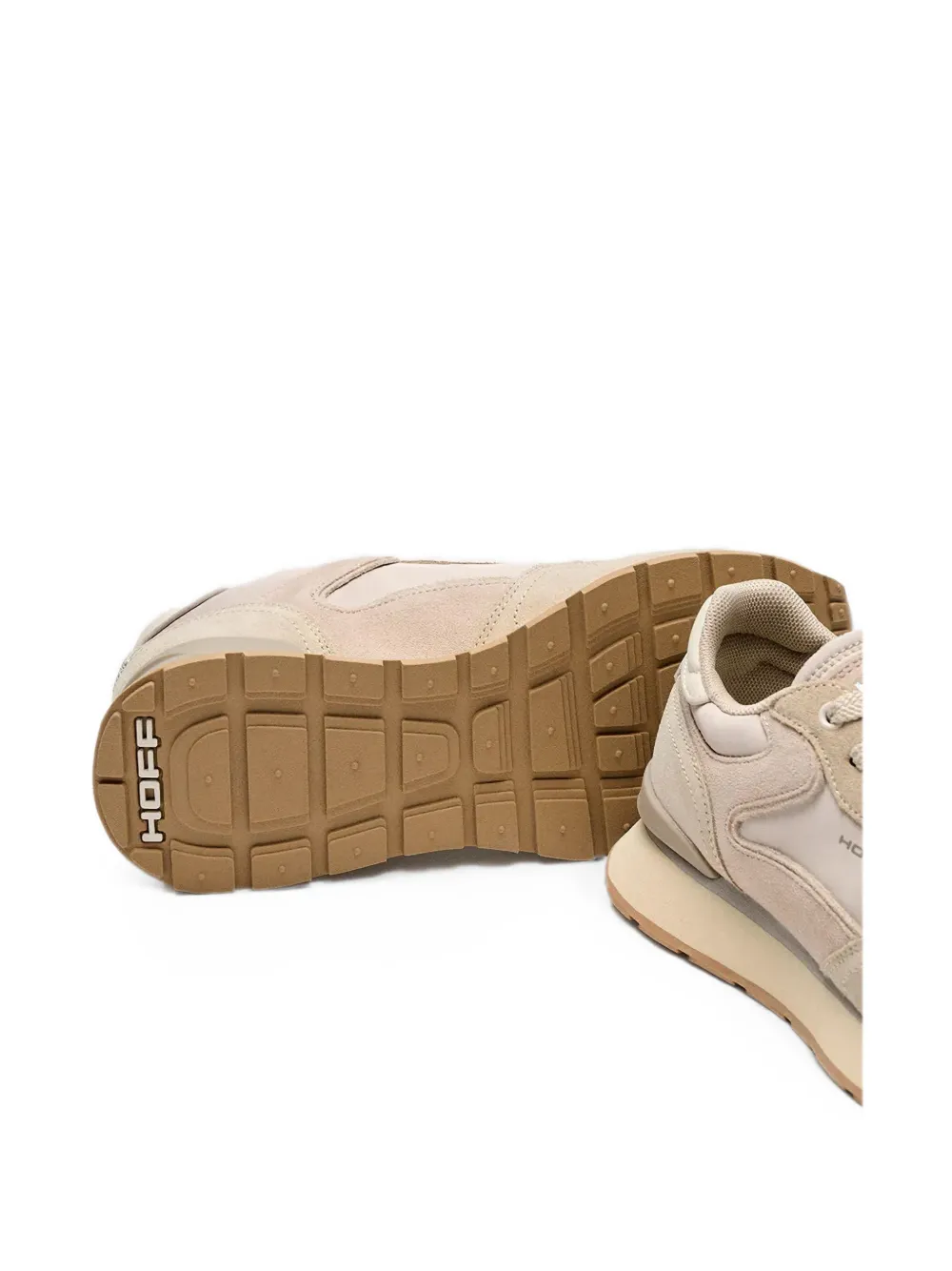 Hoff City suede-panelled lace-up sneakers Beige