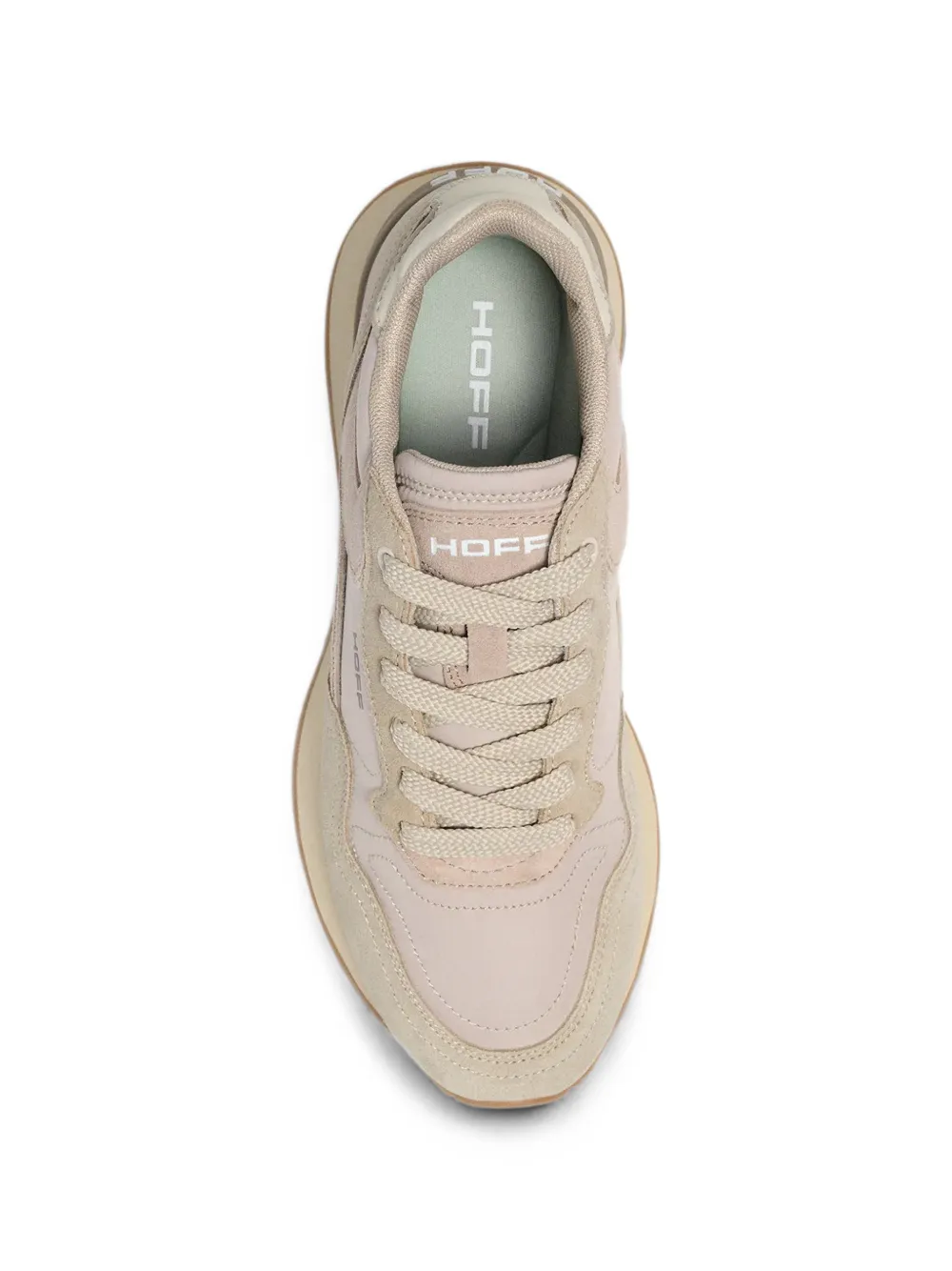 Hoff City suede-panelled lace-up sneakers Beige
