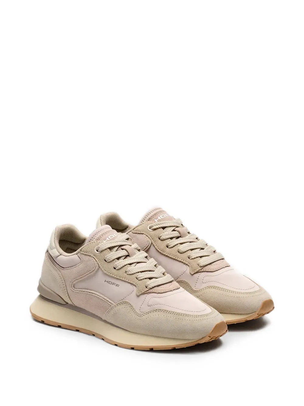 Hoff City suede-panelled lace-up sneakers Beige