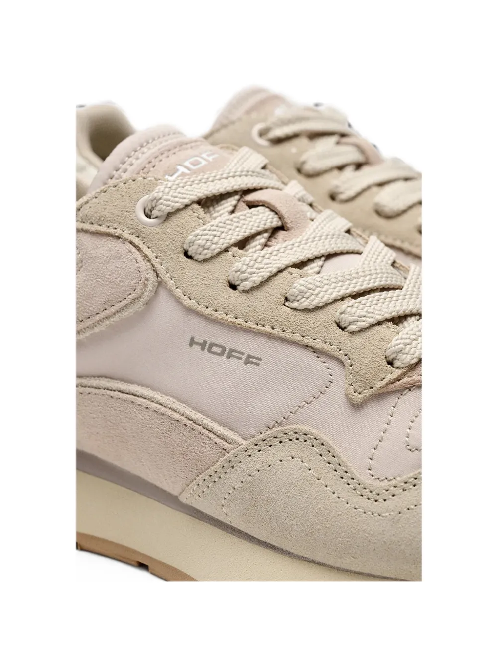 Hoff City suede-panelled lace-up sneakers Beige