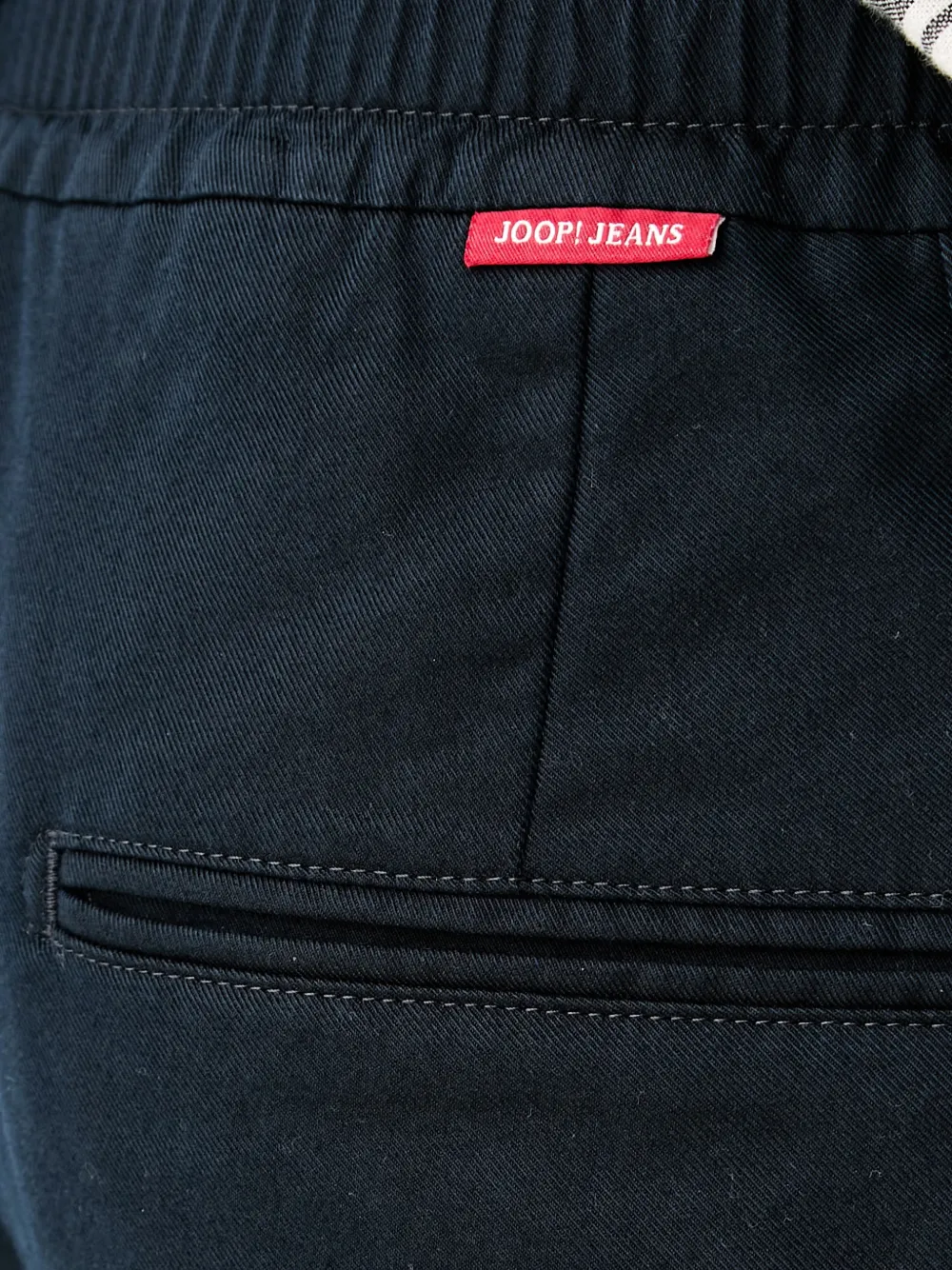 Joop! Plooibroek met elastische tailleband Blauw