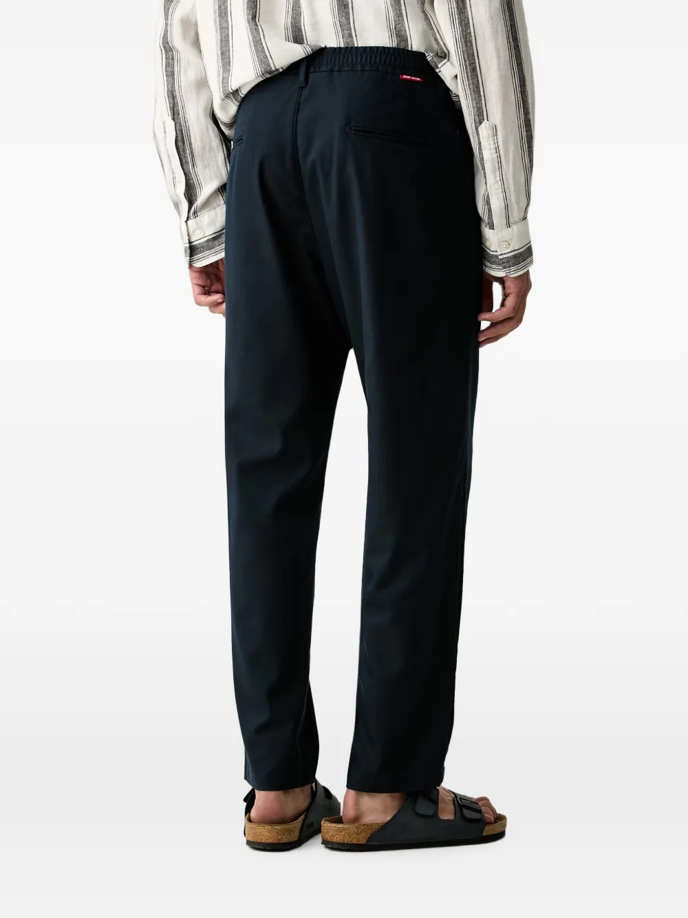 Joop! Plooibroek met elastische tailleband Blauw