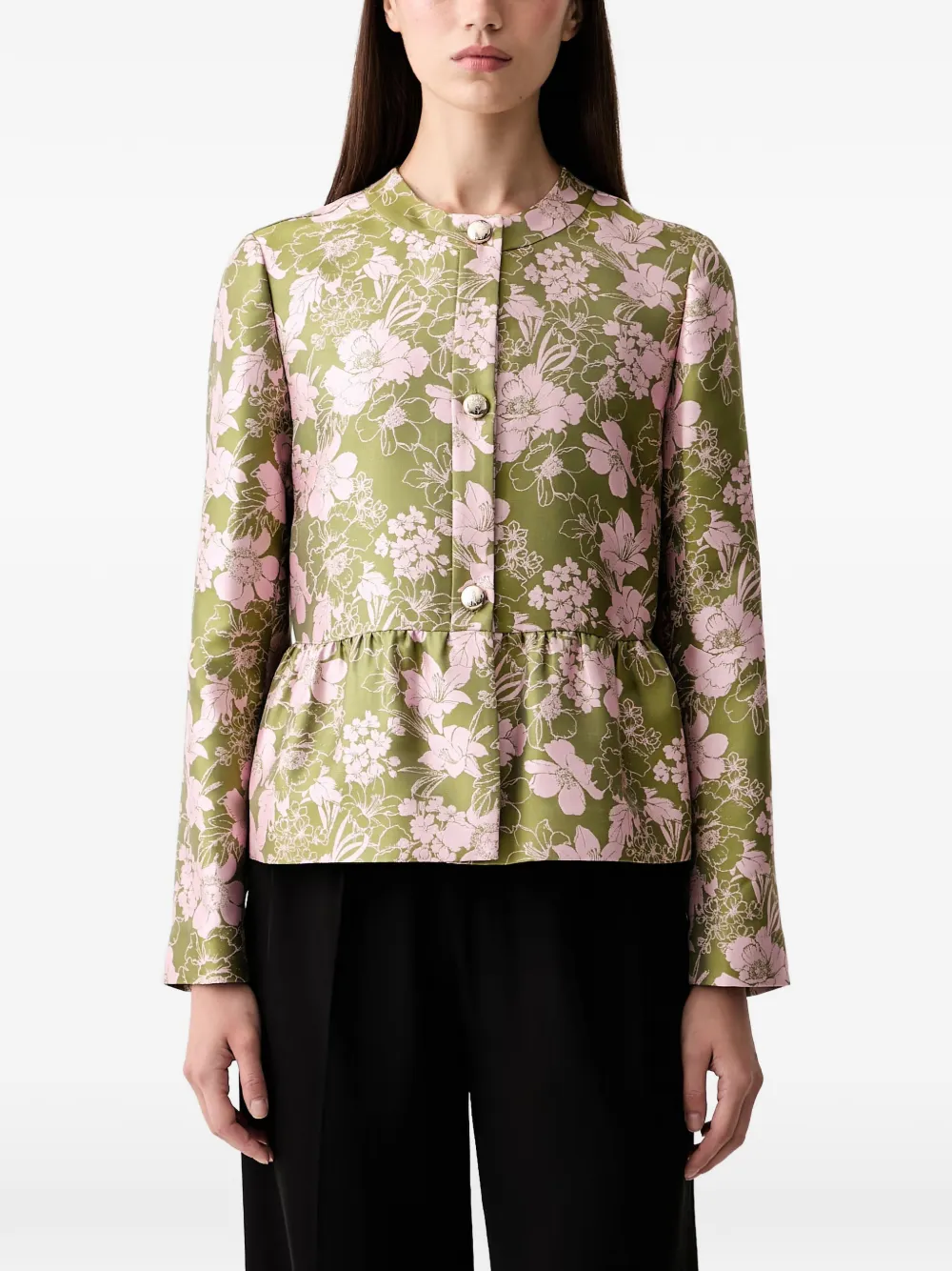 Joop Floral-print Peplum Top In Multi