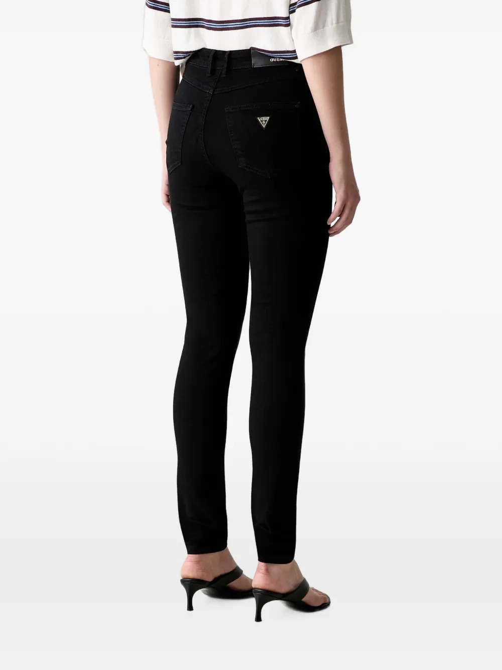 GUESS USA logo-patch jeans Zwart