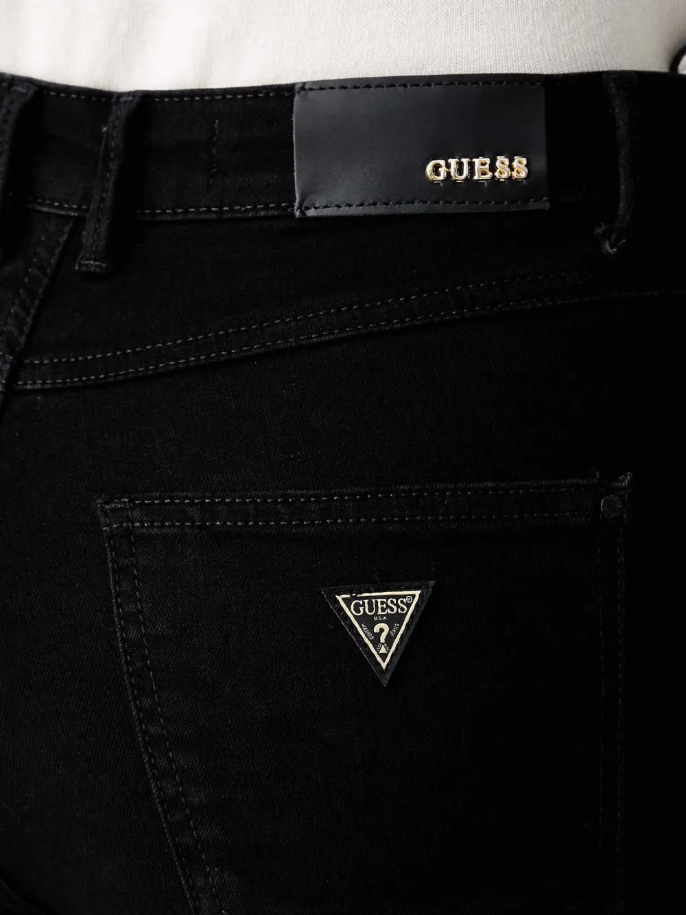 GUESS USA logo-patch jeans Zwart