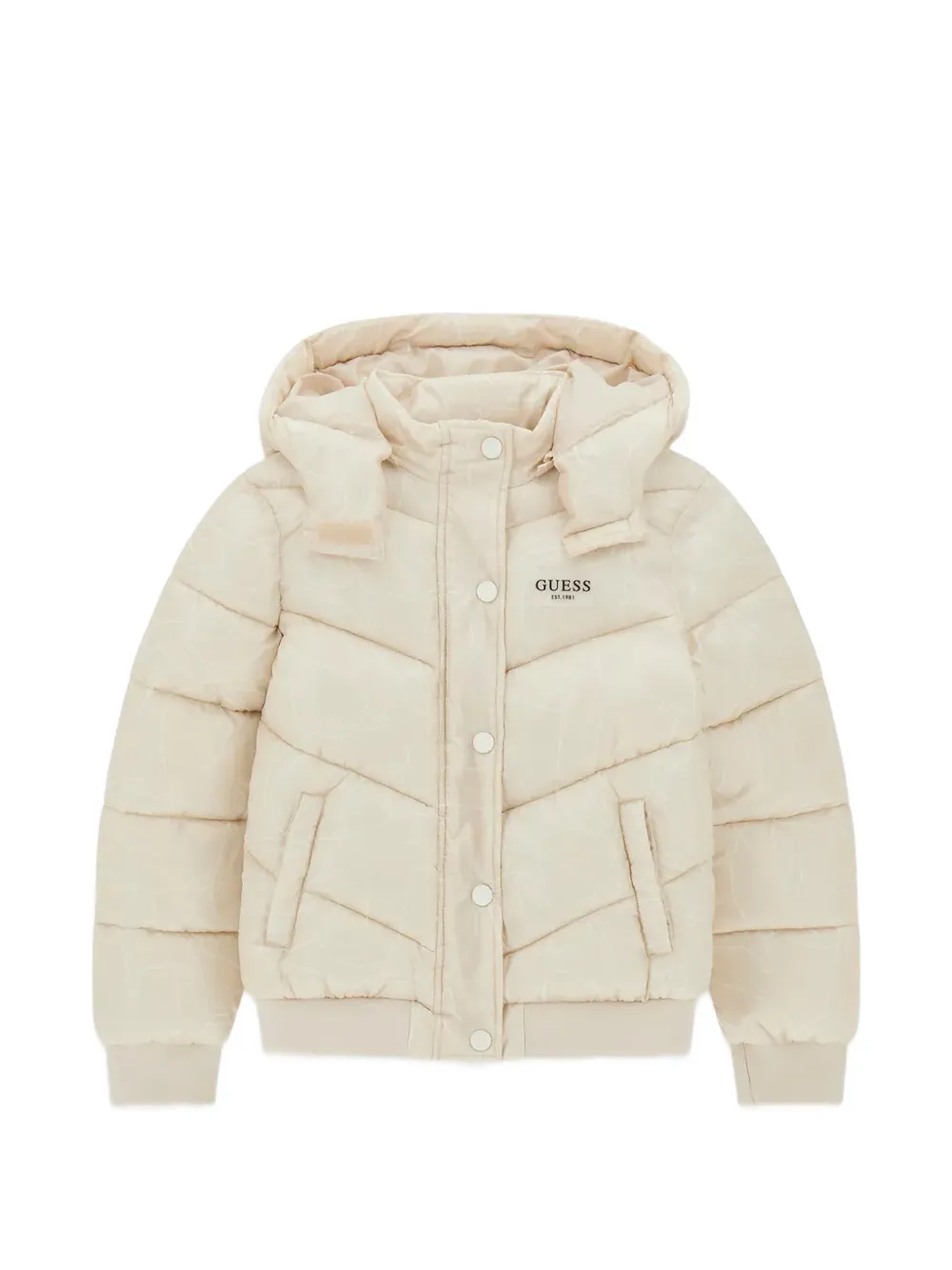guess kids logo-print padded jacket - Toni neutri