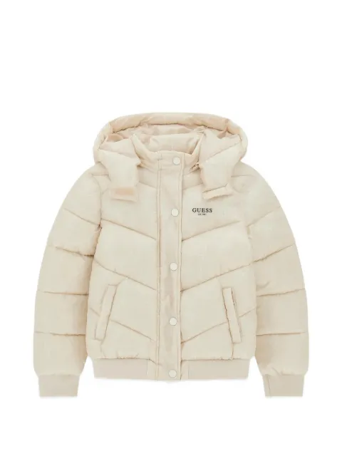 guess kids logo-print padded jacket
