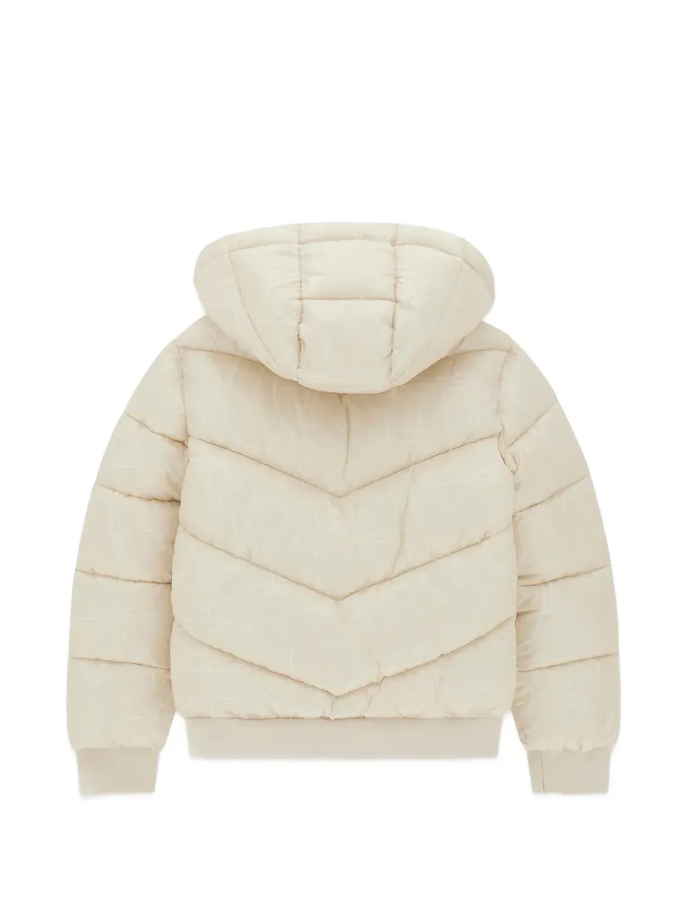 guess kids logo-print padded jacket Beige