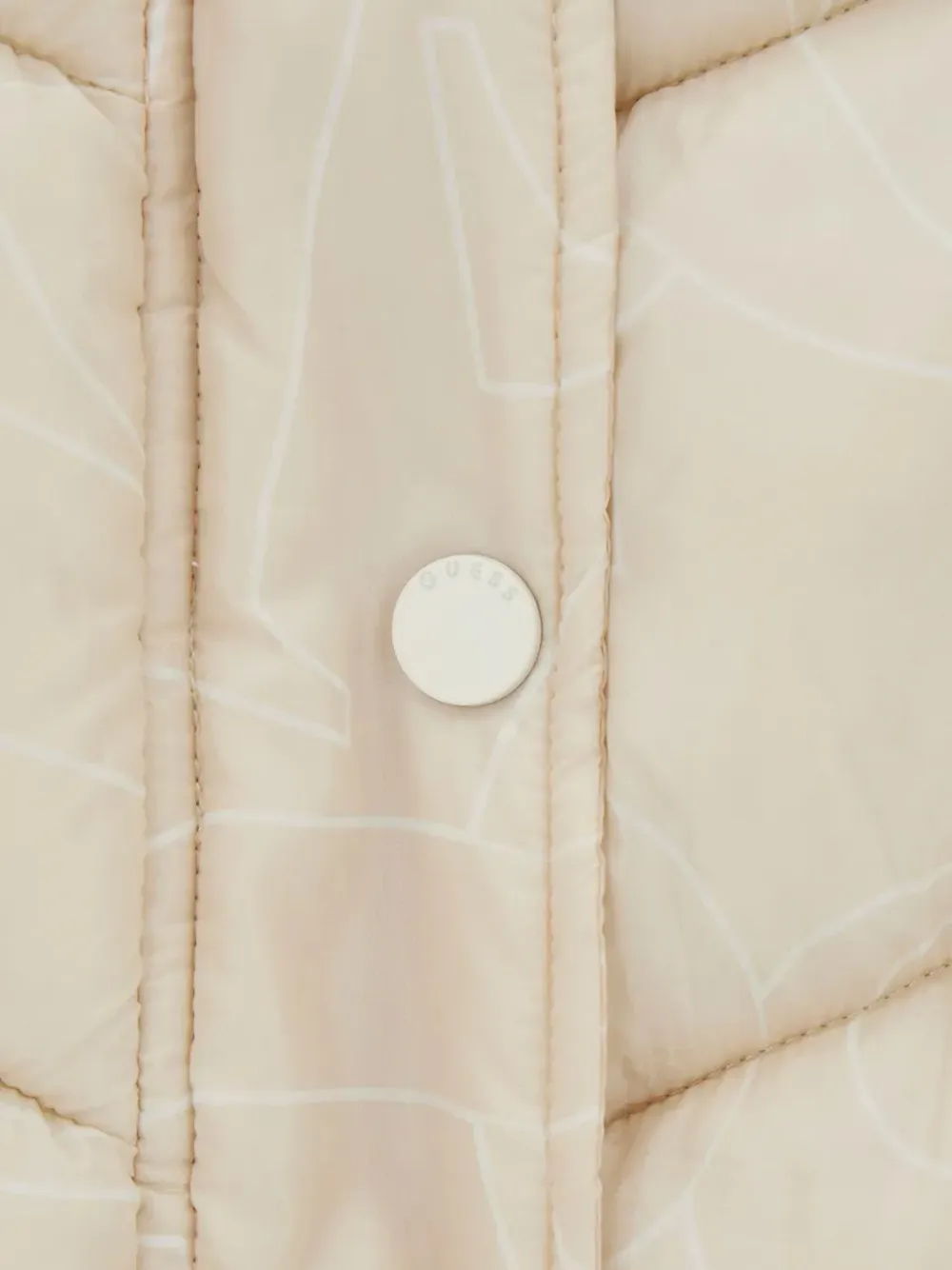 guess kids logo-print padded jacket Beige