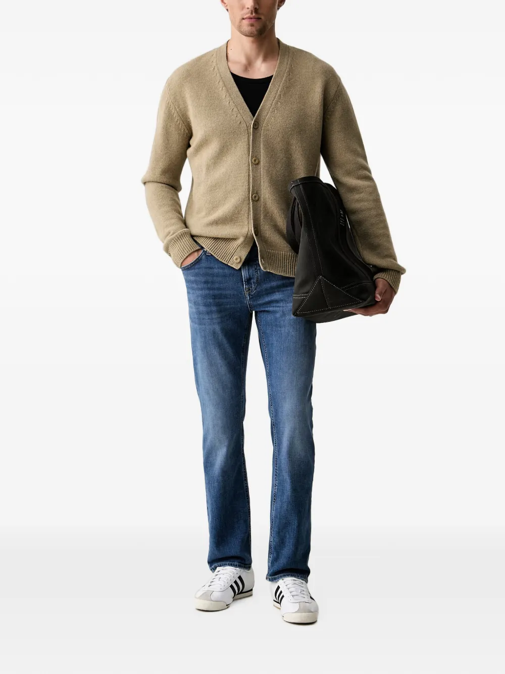Joop! Jeans met vervaagd effect en logopatch Blauw