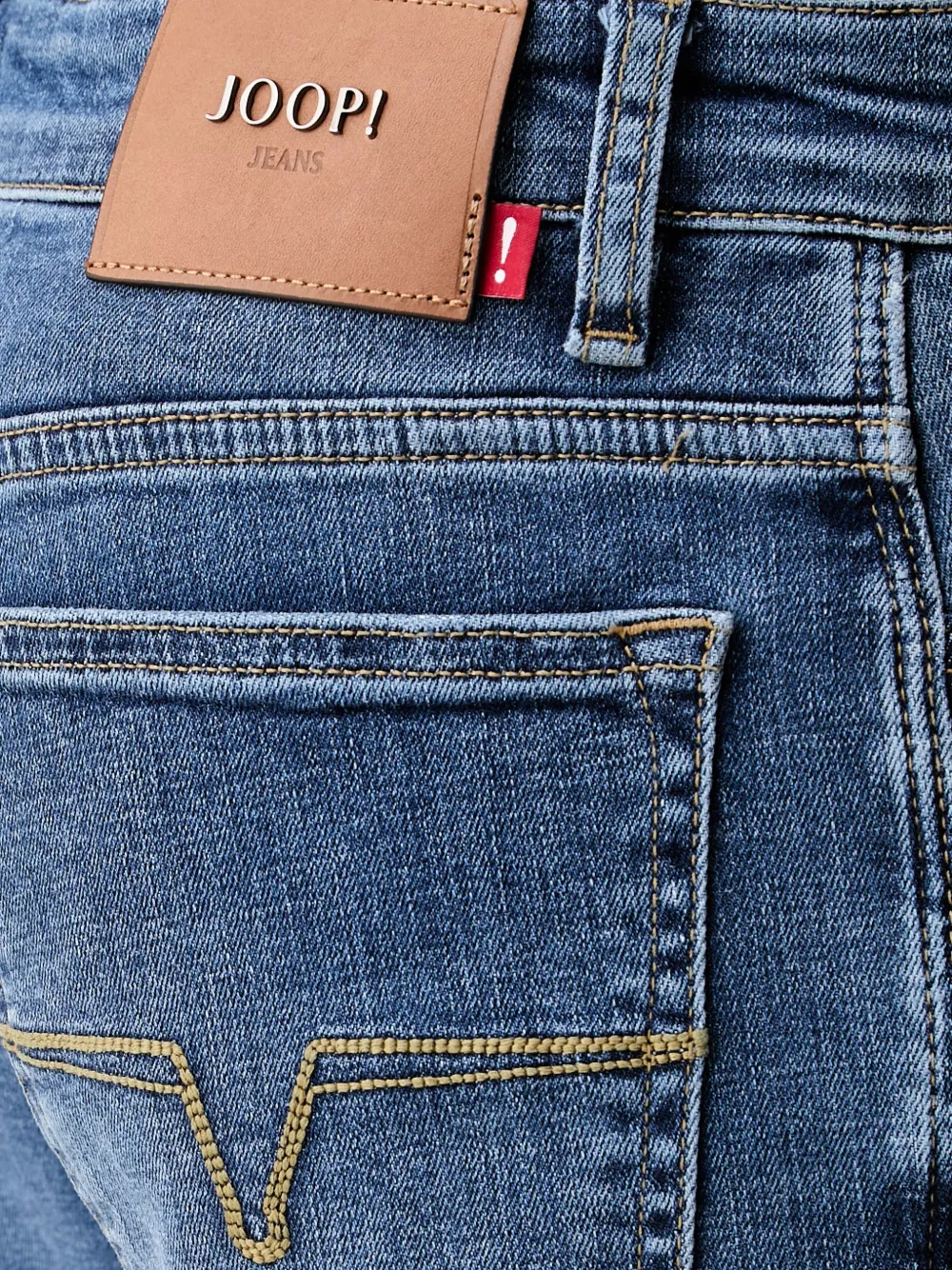 Joop! Jeans met vervaagd effect en logopatch Blauw