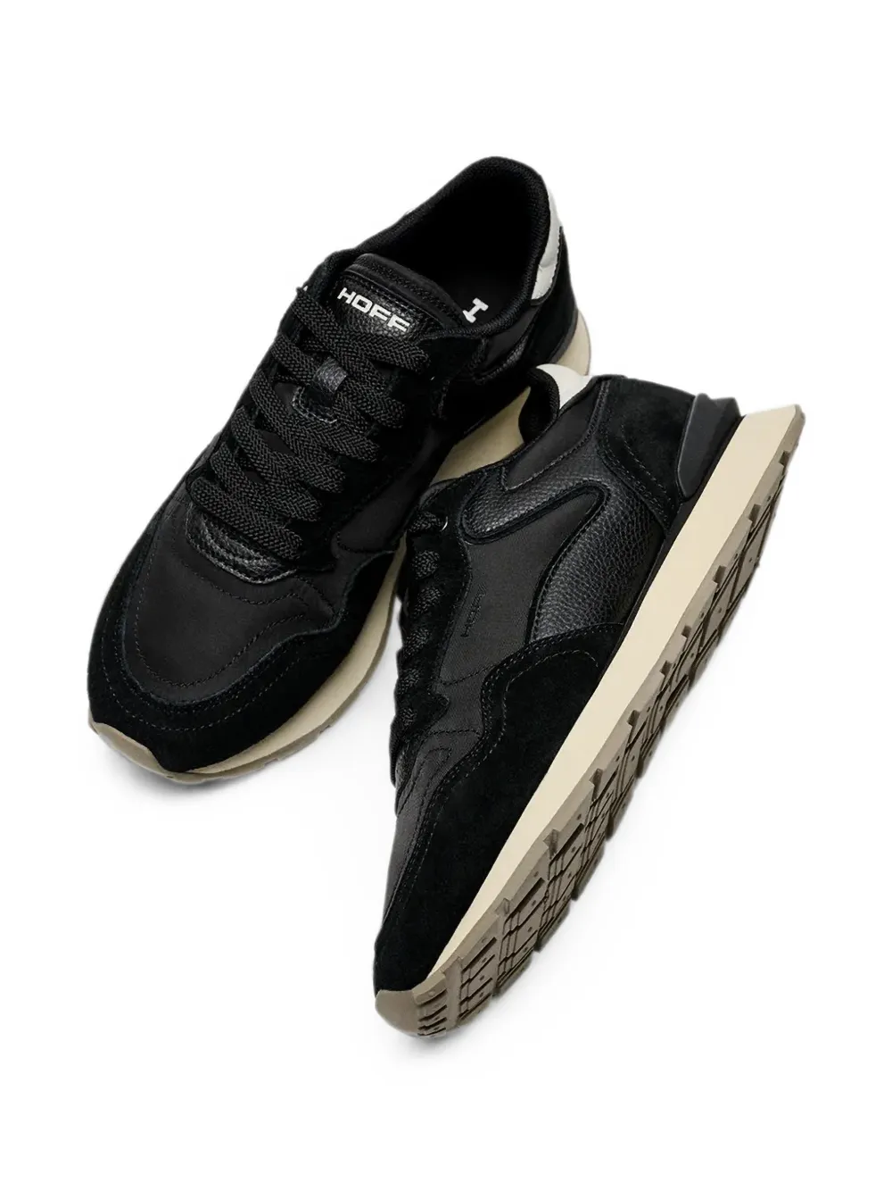 Hoff City panelled leather-trim sneakers Zwart