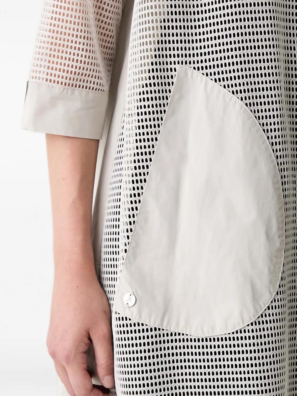 Joseph Ribkoff mesh-panelled hooded jacket Wit