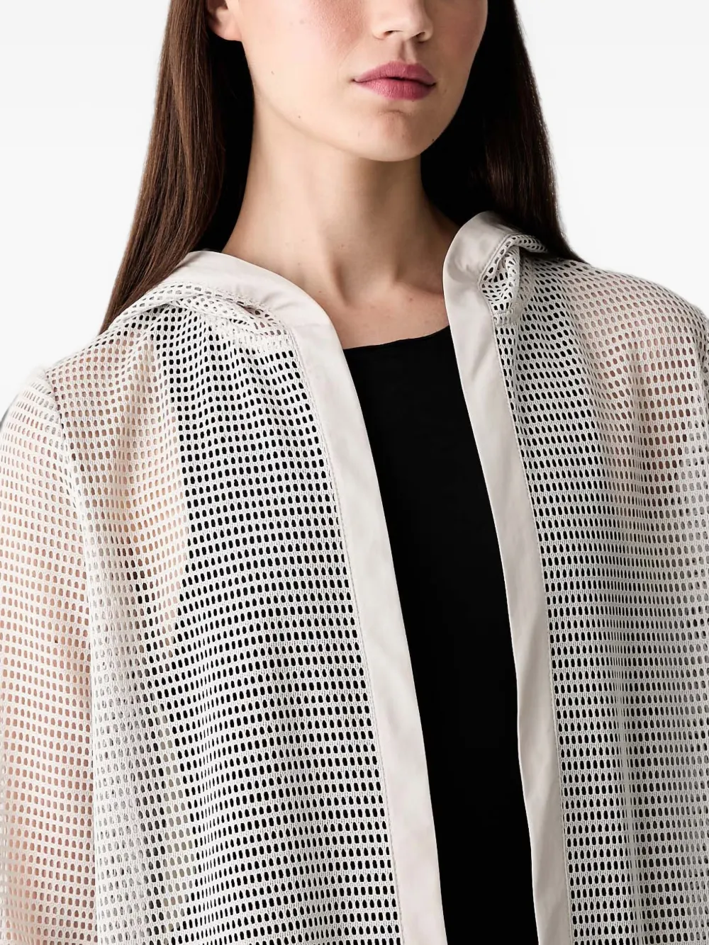 Joseph Ribkoff mesh-panelled hooded jacket Wit