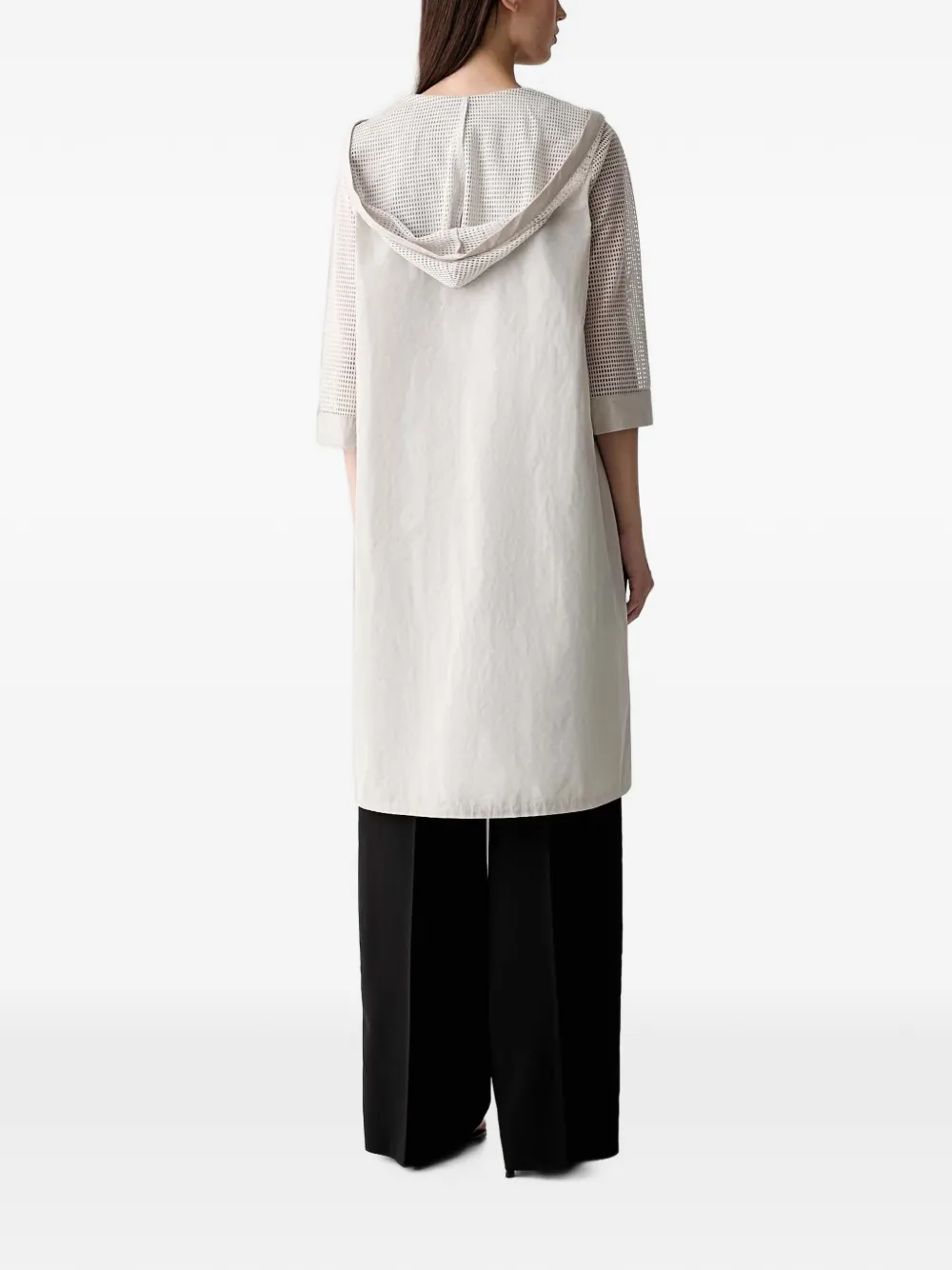 Joseph Ribkoff mesh-panelled hooded jacket Wit