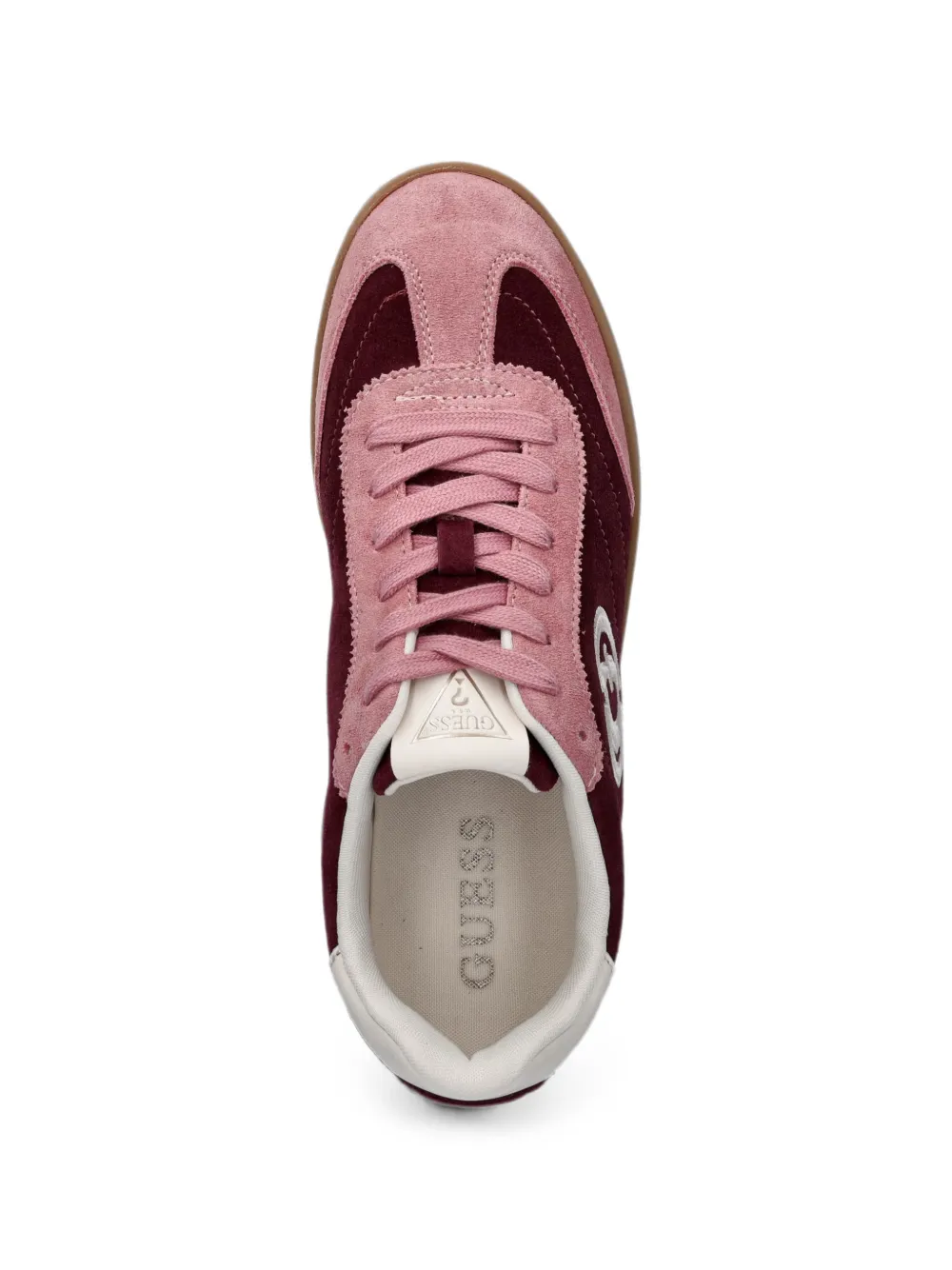 GUESS USA logo-embroidered panelled sneakers Roze