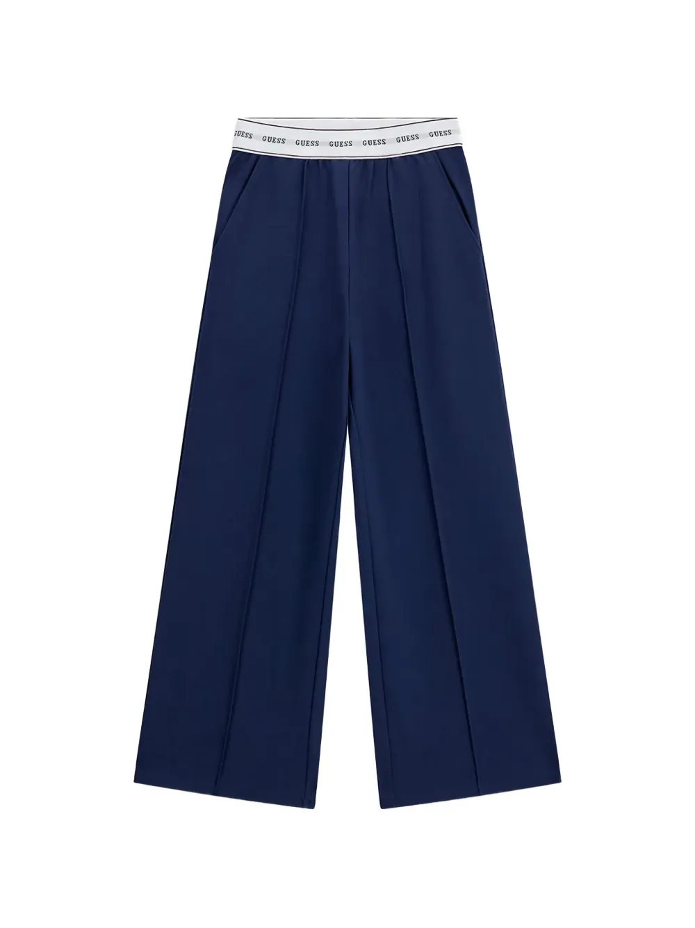 guess kids logo-waistband trousers - Blu