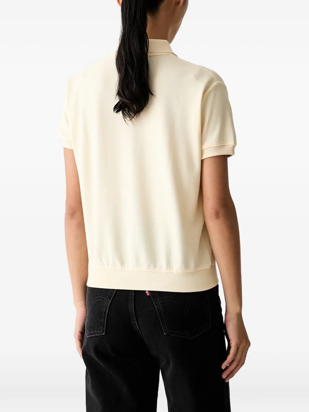 adidas logo-embroidered piqué polo shirt Beige