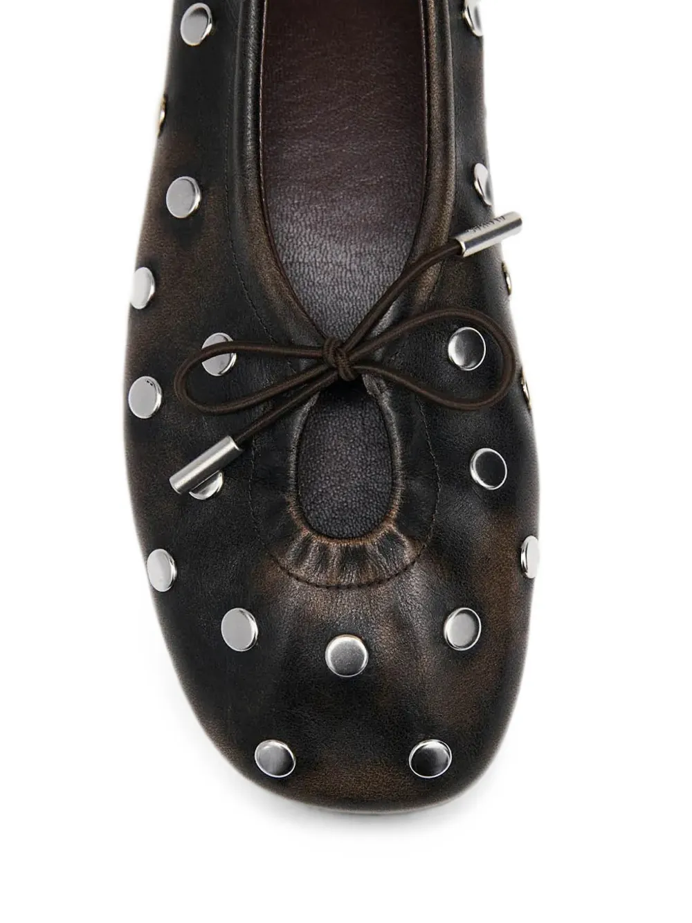 ALOHAS Rosalind stud-embellished leather ballet flats Bruin