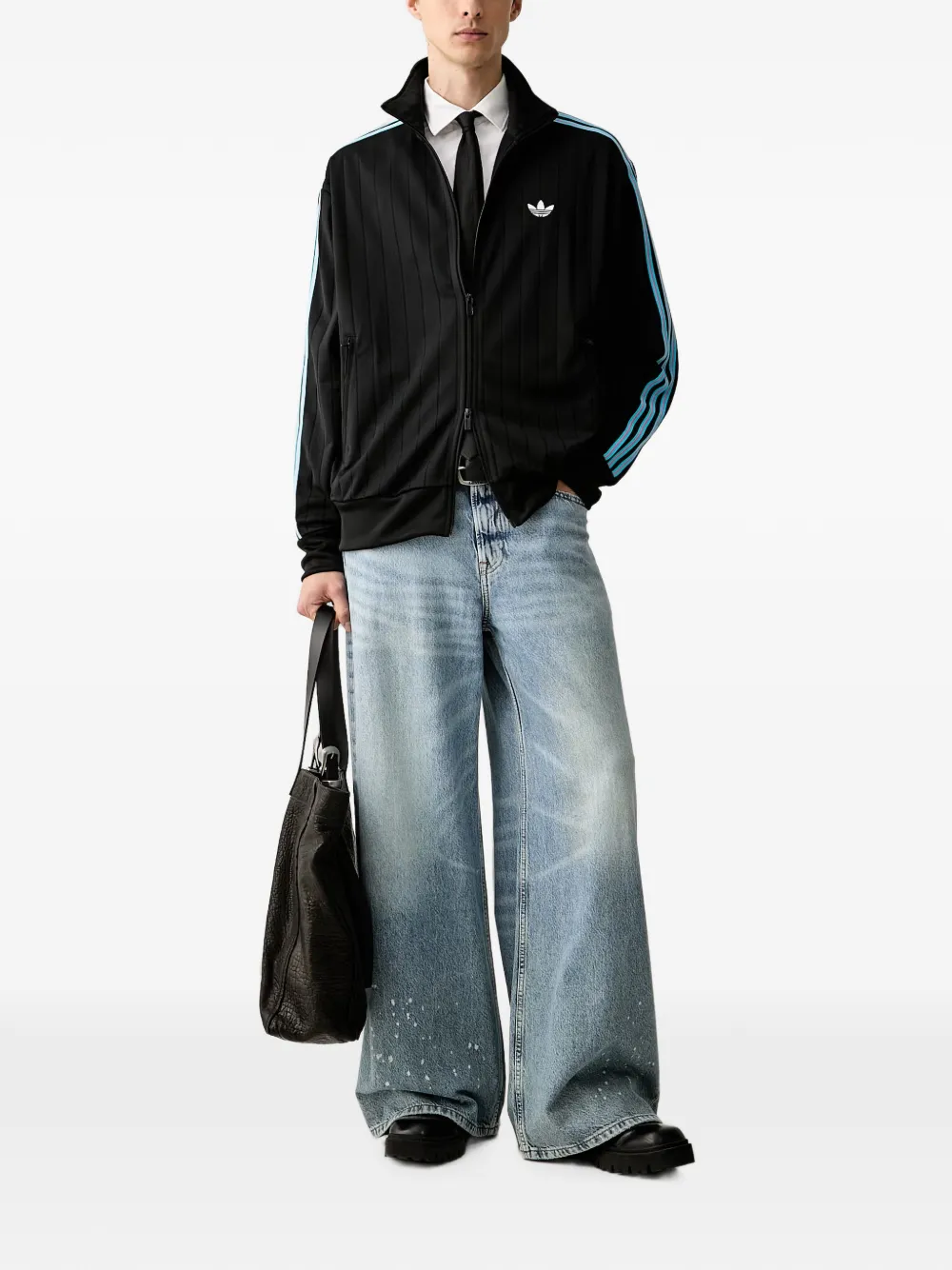 adidas Firebird stripe-detail zip-up sweatshirt Zwart